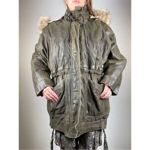 M. Julian Vintage Adventure Leather Parka 40
